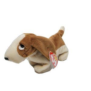 Ty Beanie Babies Tracker Bassett Hound Dog 1997 Brown With Tags Retired